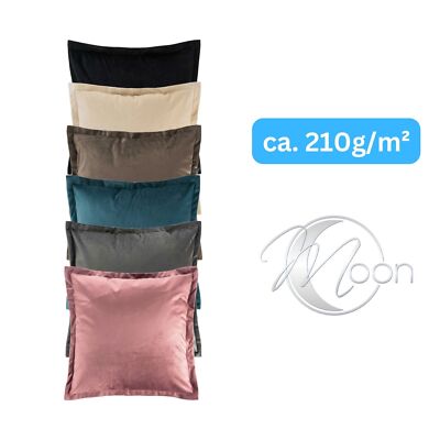 2er Pack Kissenhülle 40x40 cm Kissenbezug Polyester edle Samt Optik Moon Flora