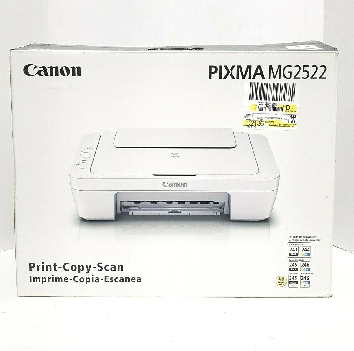 NEW in Box Canon Pixma MG2522 Inkjet Printer Scanner Copier With Ink