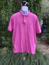 POLO by RALPH LAUREN Men's 100 Cotton Pink Polo Shirt Sz L