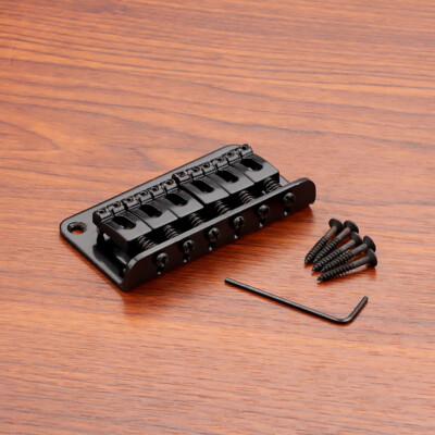 Black Hardtail Fixed Guitar Bridge for Telecaster Tele TL Top-Loading Saddle