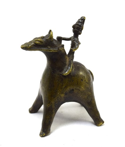 Antique Collectible Handmade Brass Warrior Horse Ridding Figure. G7-910 - Picture 4 of 10
