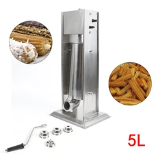 5L Commercial Stainless Steel Churro Maker Machine 4 Nozzles Latin Fruit Machine