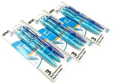 3 PACKS 9 PENS INC® FORMA™ COMFORT GRIP RETRACTABLE BALL POINT PENS BLUE INK 