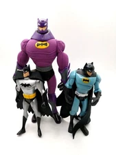 Varity of Batman Figurines  Silver  Blue Purple Cloth Set 3