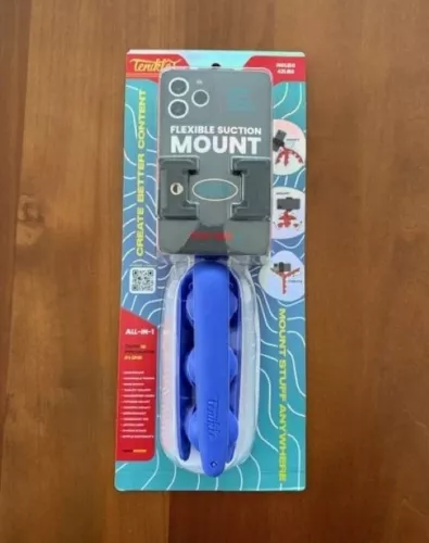 Tenikle Pro Tripod Flexible Suction Cup Phone and Camera Mount - Blue (New)