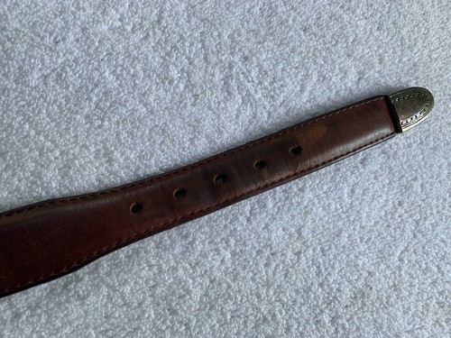 Brighton Onyx Gürtel Herren 40 braun Leder geflochten geflochtene Details silberne Schnalle Band - Bild 7 von 11