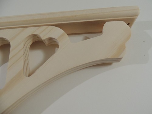 8 New Unfinished Pine Wood Triple Heart House Trim Decorative Corner Brackets - Picture 7 of 7