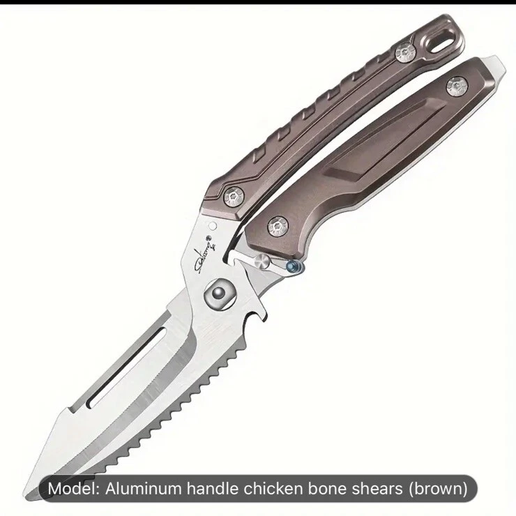 Kitchen Shears, Cheese Grate,Knife,Opener,Spring assist- Silver Or Merlot Color