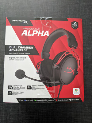 USED HyperX Cloud Alpha Wired  Gaming Headset - Black/Red