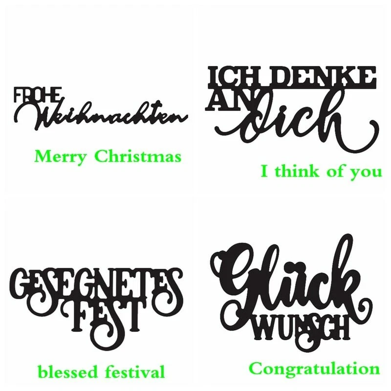 Sentiment Word Metal Cutting Dies DIY Scrapbooking Papierkarten Basteln - Bild 2 von 4