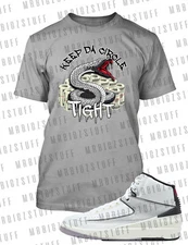 Big Tall Small Graphic Street Wear Tee Shirt Match Air J2 Python Sneaker T