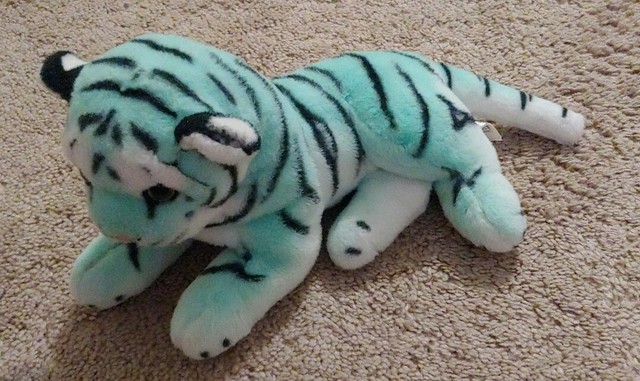 green tiger stuffed animal