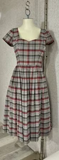 Hearts And Found Cotton Flannel Winslow Plaid Evelyn Fit And Flair Dress M