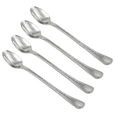 Ginkgo Lafayette Hammered Stainless Steel Iced Tea Spoons ~~  Set of 4
