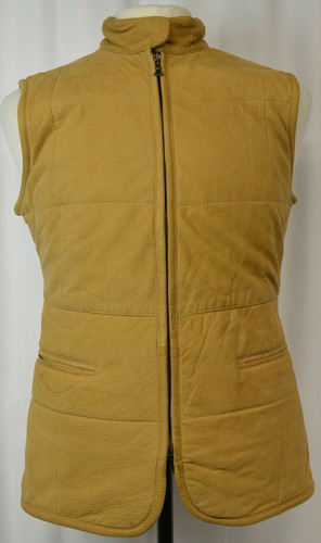 Bally Sz 44 Tan Full Zip Vest Buttery Soft Italy Lined Pockets Panels High Neck - Picture 3 of 12