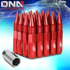 J2 ENGINEERING RED 20PCS M12 X 1.25 107MM 7075-T6 SPIKED END ALUMINUM LUG NUT
