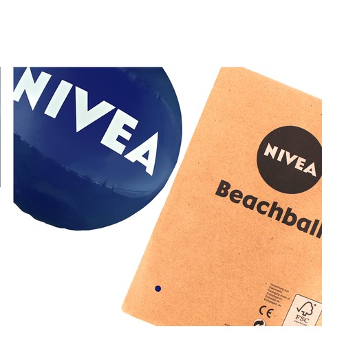 NIVEA Beachball Wasserball Spielball Strandball Camping Sommer Blau 30cm