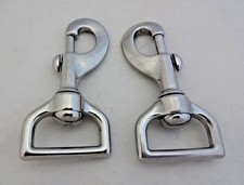 Pair Stainless Steel Swivel Snaps 1" Flat End Horse Tack Leash Lead New Hardware