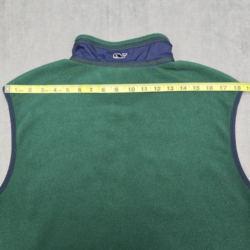 Vinyard Vines Mens Large Full Zip Fleece Vest Green Zipper Pockets - Picture 10 of 10