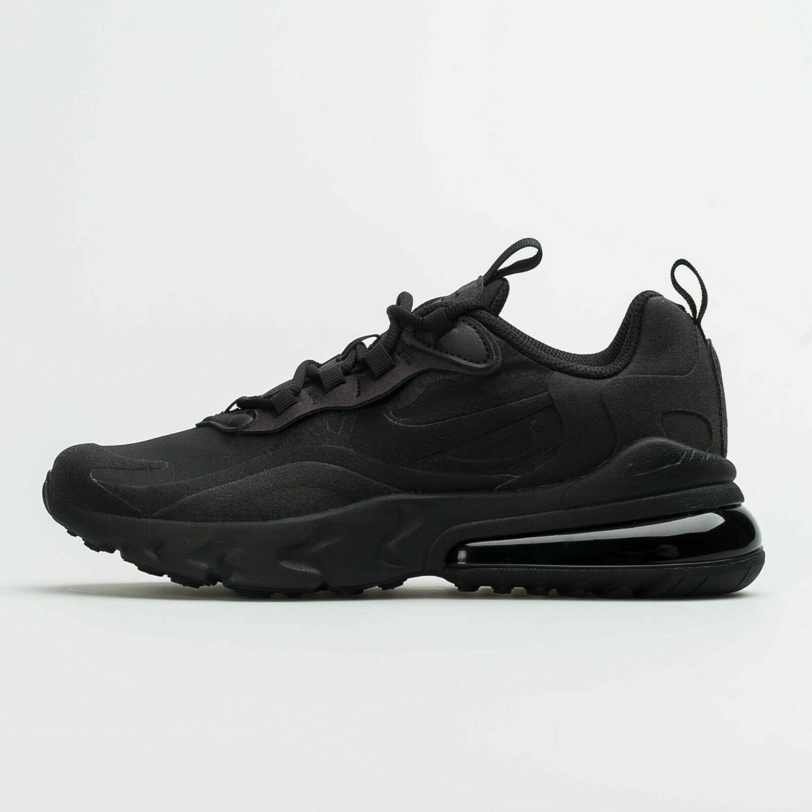 NIKE AIR MAX 270 REACT GS BG TRIPLE BLACK TRAINERS | eBay