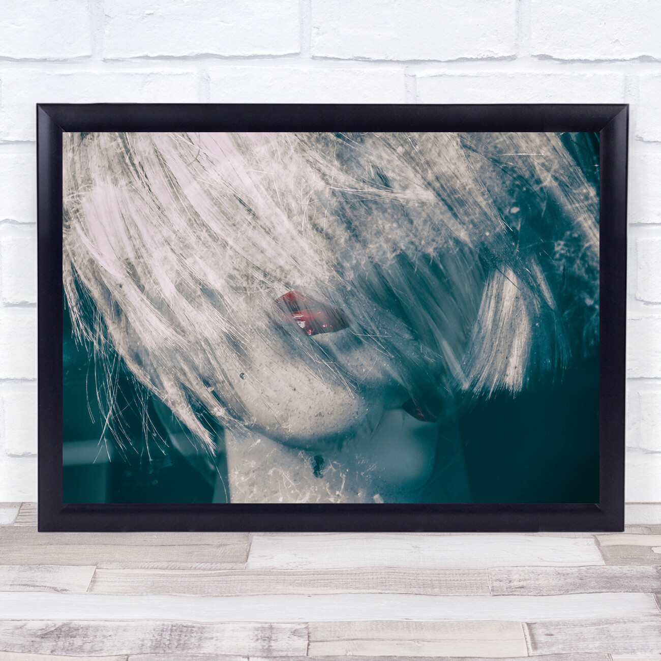Red Lips Portrait Hair Blond Eyes New York Street Fashion New Wall Art Print