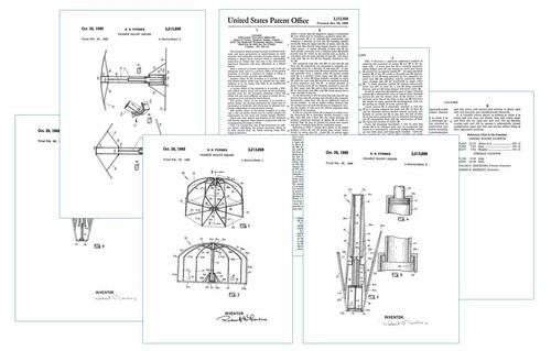 1962 Bomba Nucleare Fallout Shelter BREVETTO Piani, Disegno/Documenti,Radiazioni Atomiche 7pg - Foto 1 di 2