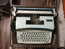 Vintage Smith Corona Blue Coronet Super 12 Electric Typewriter With Hard Case thumbnail