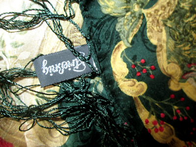 Foulard Vintage En Soie 100% STRIEBNIG - Dimensions 82x87 Cm, Bord Noir - Occasion