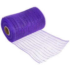 Purple Metallic Deco Mesh Ribbon - 5-1/2 inches x 10 yds