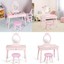 kids vanity makeup table & chair set make up stool-white