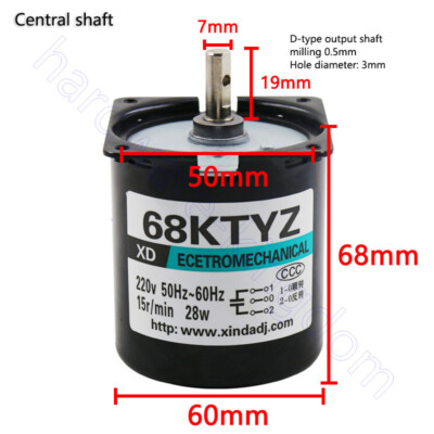 68KTYZ Synchron Motor AC220V 2.5RPM-110RPM Getriebemotor CW/CCW Metal Gear Motor