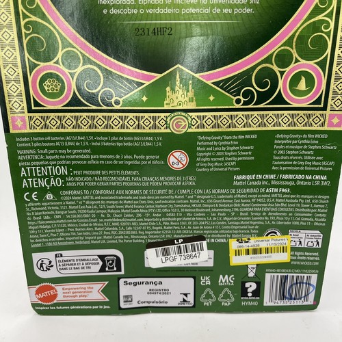 "Accesorios para muñeca MATTEL Wicked Movie CANTANDO ELPHABA COLECCIONABLES NUEVO EN CAJA 11""" - Imagen 7 de 9