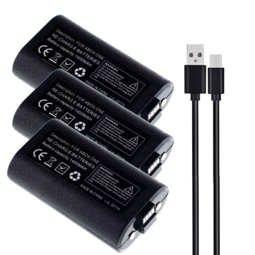 Wiederaufladbarer Akku + USB-Kabel für Xbox One Wireless Controller 1400mAh neu - Bild 21 von 30