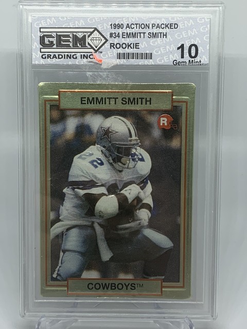 EMMITT SMITH RARE 1990 ACTION PACKED GEM MT 10 HOT GRADED ROOKIE RC 