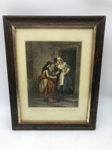 Vintage CRIES OF LONDON Colored Print New Mackrel Framed Francis Wheatley R.A