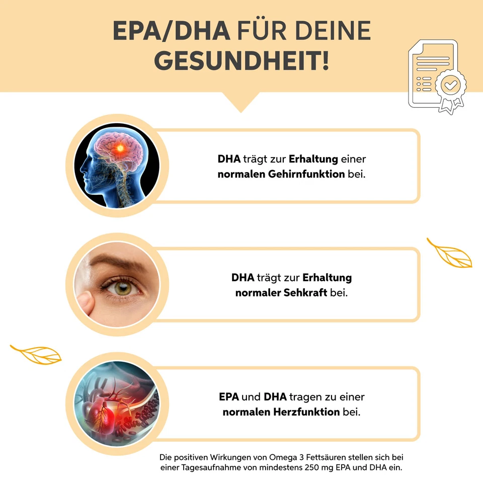 Omega 3 Kapseln 1000mg | Fischöl hochdosiert 3000mg Tagesdosis 18% EPA & 12% DHA - Bild 3 von 4