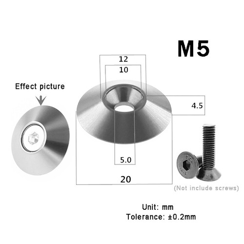M2 - M12 Anodised Aluminium Cup Washers to fit Countersunk Screws Bolts Golden - Picture 12 of 18