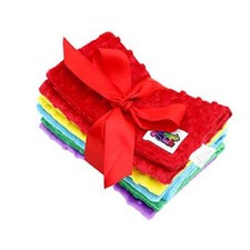 5PCS Baby Minky Dot Burp Cloths Ultra Soft Rainbow Burping Cloths for Newborn