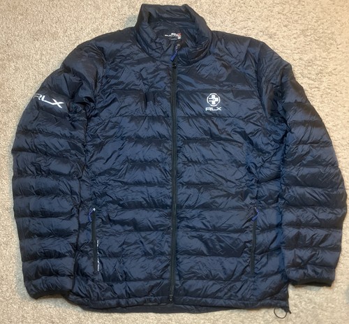 Ralph Lauren RLX marineblau gefütterte Daunenjacke Reißverschluss vorne Größe 4XLT XXXXL groß