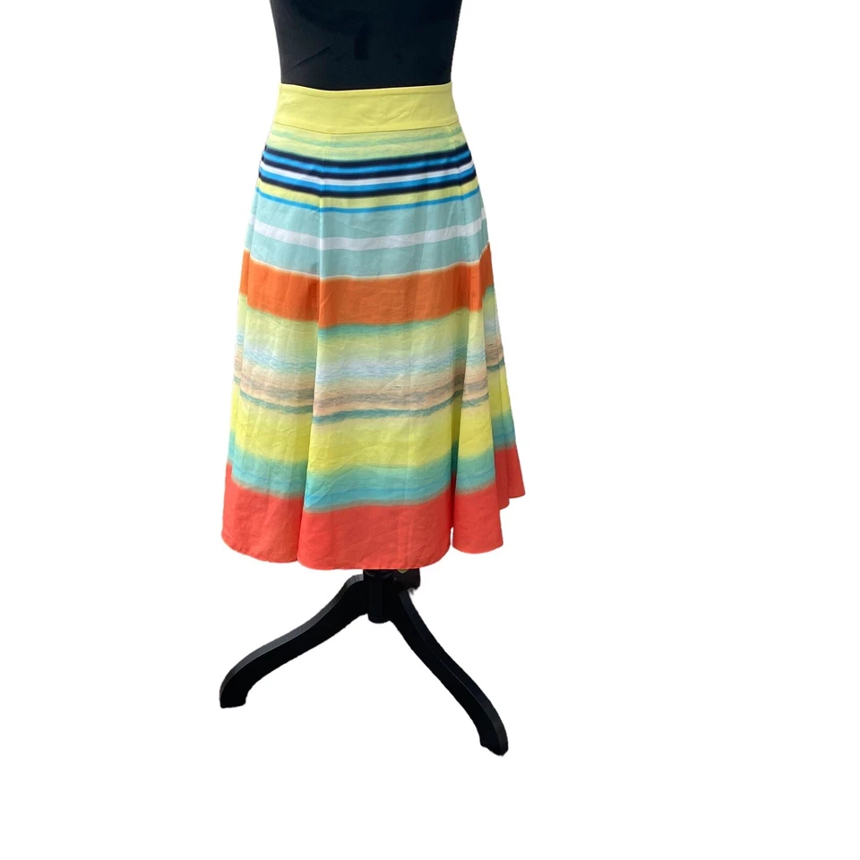 Ted Baker línea A midi totalmente forrado bolsillos multicolores banda ancha talla 1 Foto 4 de 4