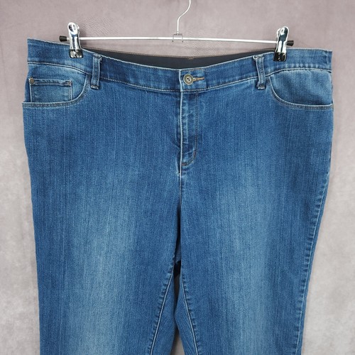 Jeans CJ Banks donna 20W più blu gamba dritta vita lavaggio medio 42x30 - Foto 3 di 16