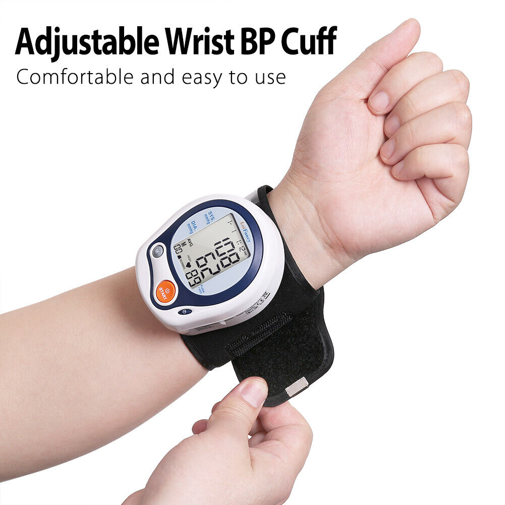 Medline Digital Wrist Blood Pressure Monitor, BP Cuff with Batteries  Included (60 Reading Memory)