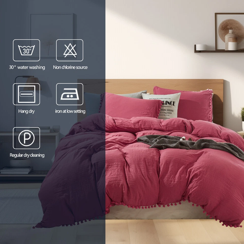 Red Duvet Cover 2/3 Pcs Soft Bedspread Soft Duvet Bedding Sets Twin-King Size - Image 3 of 4