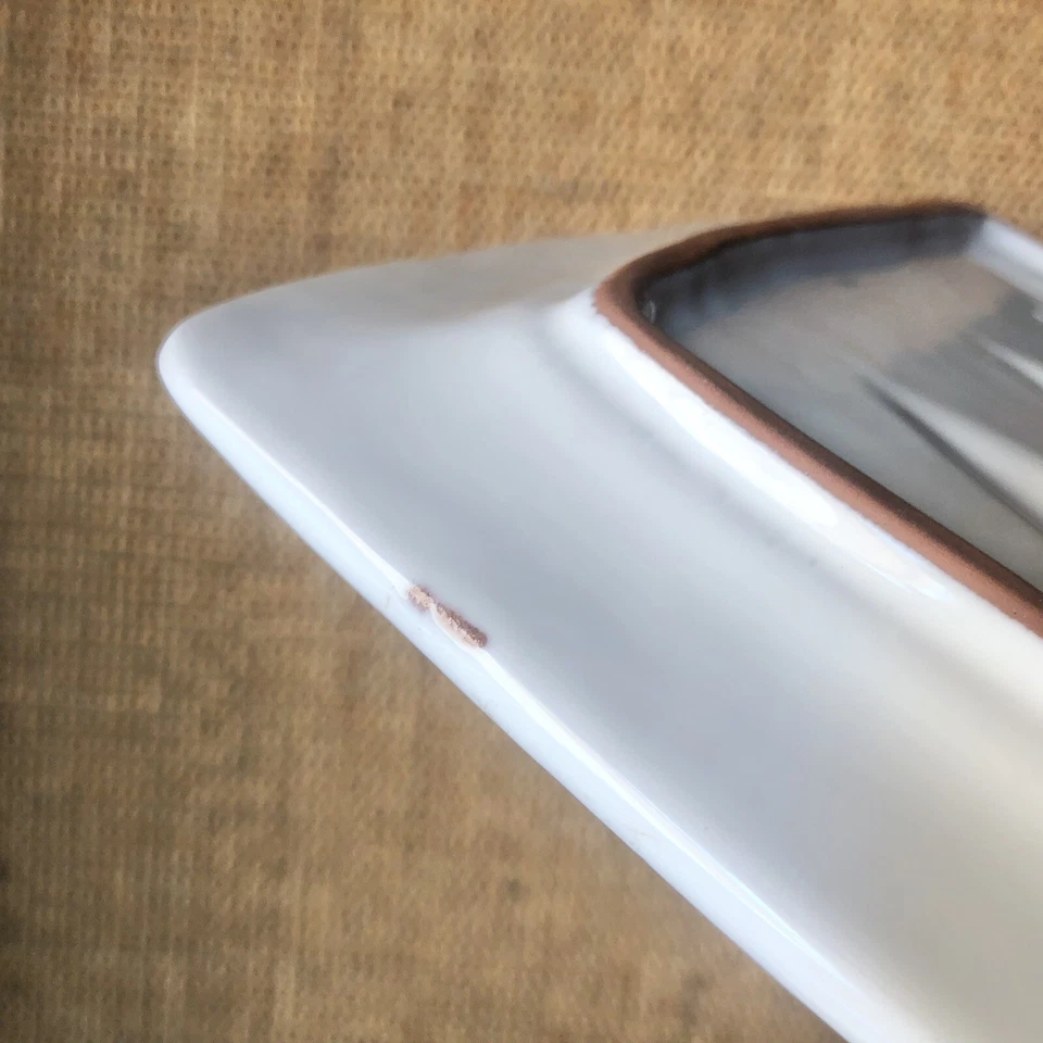 Mud Pie White Terracotta Clay Square Dish Plate 8" Raised 3D Fish Coastal Decor - Image 4 of 4