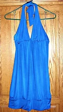 Sz Medium Womens Blue Halter Formal Wedding Club Wear Party Dress