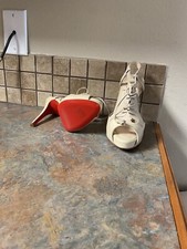 Tan Christian Louboutin 4 1/4 inch Heels