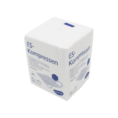 Hartmann ES Mullkompressen, unsteril, 10 x 10 cm, 17-fädig, 8-fach, Art. 4078254