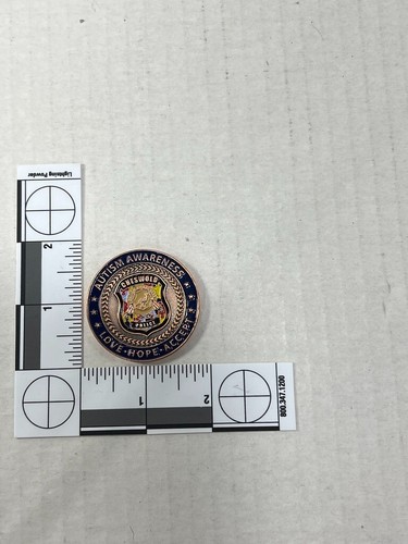 Cheswold Police Autism Awareness Delaware 1856 Challenge Coin - Picture 3 of 3