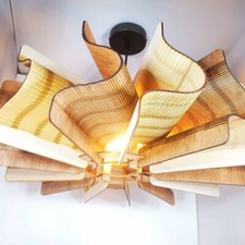 Suspension lustre bois - MADE IN FRANCE - "Helix" Sqydeco Créations 