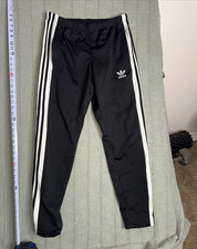 adidas Originals Mens Black Track Pants White...